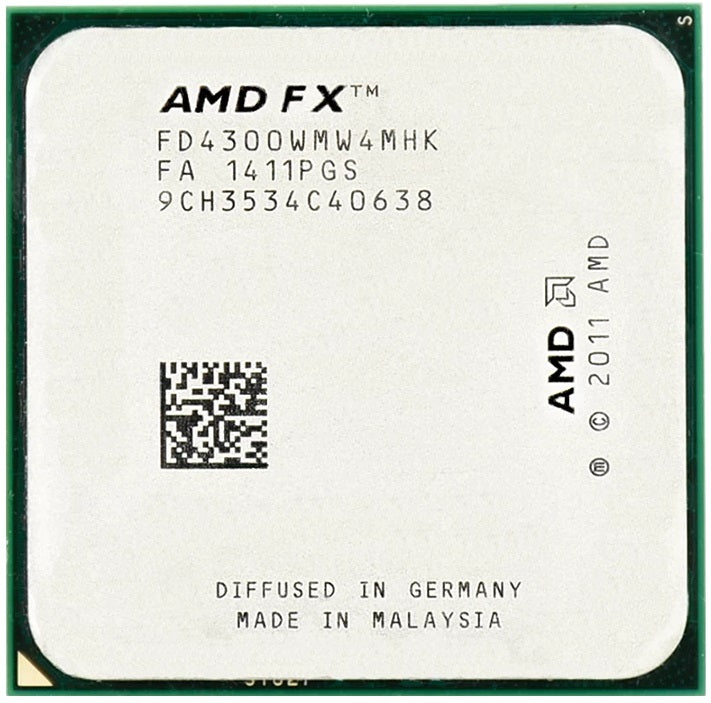 AMD FX-4300, 4 Core Processor, 3.8 - 4.0 GHz, Socket AM3+, 95W CPU