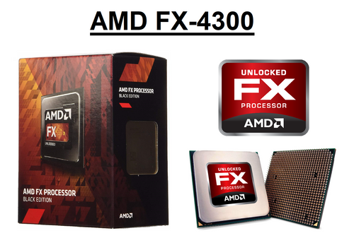 AMD FX-4300, 4 Core Processor, 3.8 - 4.0 GHz, Socket AM3+, 95W CPU