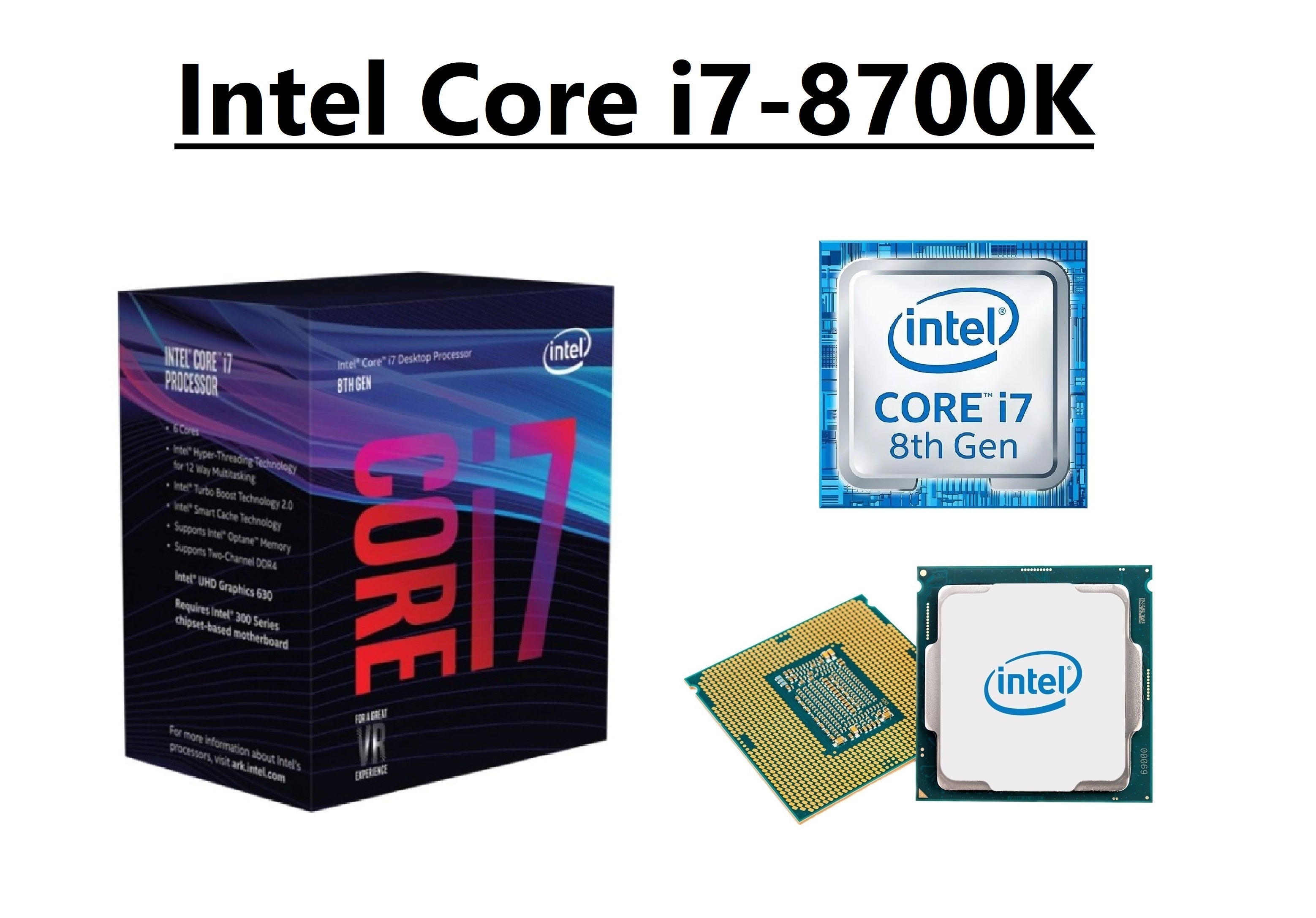 Intel Core i7-8700K, SR3QR, 6 Core Processor, 3.7 - 4.7 GHz, Socket LGA1151, 95W CPU